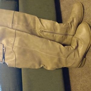 Cute tan knee high boots, sz 9